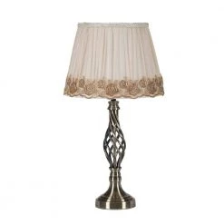 23.25 in. Abbott Antique Brass Metal Scroll Table Lamp by ORE International