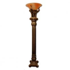 72 in. Antique-Gold Elephant Torchiere Floor Lamp by ORE International