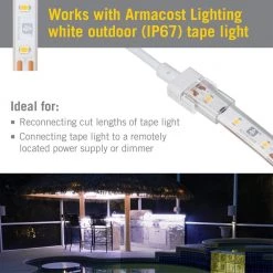 12 in. 2-Pin IP67 Outdoor LED Wire Lead Strip Connector Cord (2-Pack) by Armacost Lighting -Armacost Lighting Shop armacost lighting under cabinet lighting accessories 560621 4f 1000