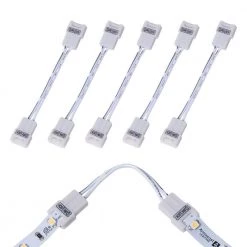 SureLock White LED Tape Light Corner Connector Cord (6-Pack) by Armacost Lighting