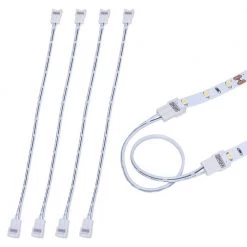 SureLock White LED Tape Light Wire Lead Connector Cord (5-Pack) by Armacost Lighting