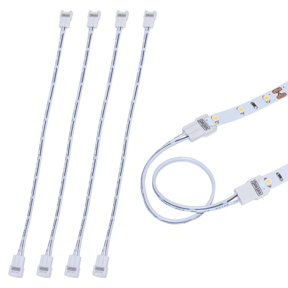 SureLock White LED Tape Light Wire Lead Connector Cord (5-Pack) by Armacost Lighting 3 SureLock White LED Tape Light Wire Lead Connector Cord (5-Pack) by Armacost Lighting