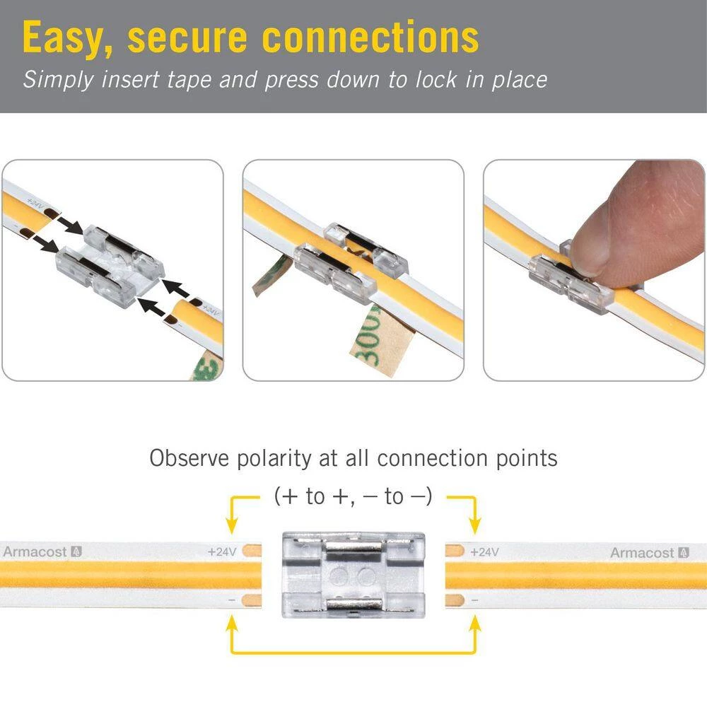 COB LED Tape Light Splice Connector Cord (5-Pack) by Armacost Lighting 5 COB LED Tape Light Splice Connector Cord (5-Pack) by Armacost Lighting - Image 3