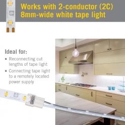 SureLock White/Single Color LED Tape Light Extension Connector Cord (3-Pack) by Armacost Lighting -Armacost Lighting Shop armacost lighting under cabinet lighting accessories 560920 4f 1000
