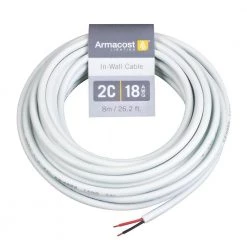 24 ft. (8 m) 18 AWG/2C White In-Wall Cable by Armacost Lighting