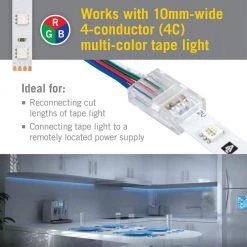 4-Pin Wire to Tape Connector Cord (6-Pack) by Armacost Lighting -Armacost Lighting Shop armacost lighting under cabinet lighting accessories 766120 4f 1000