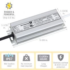 30-Watt Standard Wet Location LED Driver 12-Volt DC Transformer by Armacost Lighting 9 30-Watt Standard Wet Location LED Driver 12-Volt DC Transformer by Armacost Lighting -Armacost Lighting Shop armacost lighting under cabinet lighting accessories 810302 1f 1000