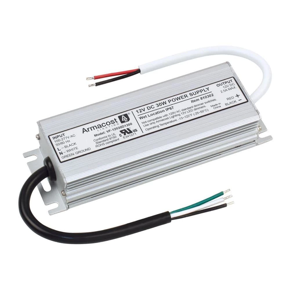 30-Watt Standard Wet Location LED Driver 12-Volt DC Transformer by Armacost Lighting 3 30-Watt Standard Wet Location LED Driver 12-Volt DC Transformer by Armacost Lighting