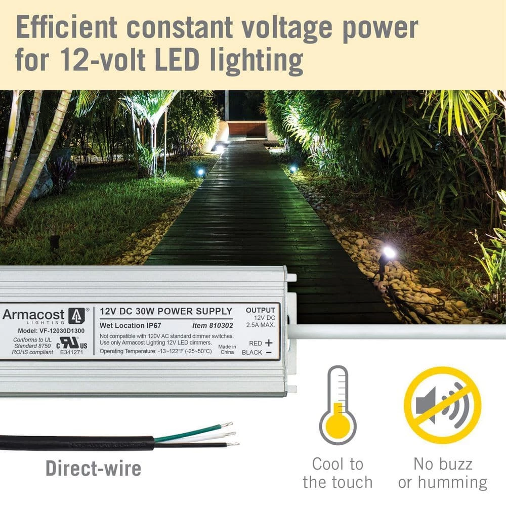 30-Watt Standard Wet Location LED Driver 12-Volt DC Transformer by Armacost Lighting 4 30-Watt Standard Wet Location LED Driver 12-Volt DC Transformer by Armacost Lighting - Image 2