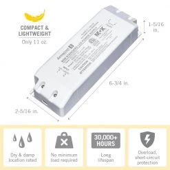 LED Power Supply 60-Watt Standard Driver 24-Volt DC Transformer by Armacost Lighting -Armacost Lighting Shop armacost lighting under cabinet lighting accessories 850600 1f 1000