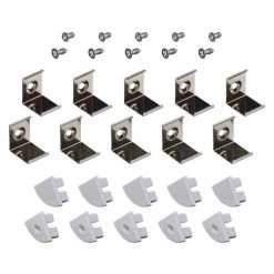 Corner Mount Grey Tape Light Channel Accessory Pack LED Mounting Hardware (10-Pack) by Armacost Lighting