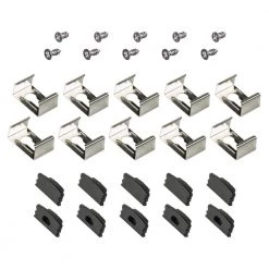 Surface Mount Black Tape Light Channel Accessory Pack LED Mounting Hardware (10-Pack) by Armacost Lighting