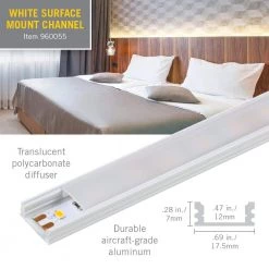 Surface Mount White Tape Light Channel LED Mounting Hardware (5-Pack) by Armacost Lighting -Armacost Lighting Shop armacost lighting under cabinet lighting accessories 960055 4f 1000