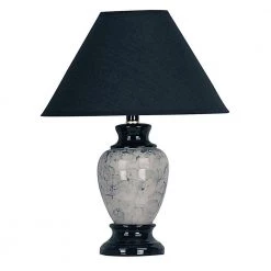 13 in. Black and Marble Ceramic Table Lamp by ORE International