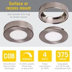 PureVue Dimmable Soft White LED Puck Light Matte Black Finish by Armacost Lighting -Armacost Lighting Shop black armacost lighting puck lights 213413 4f 1000