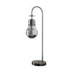 29 in. Black Chrome Metal Adan Edison Restorative Glass LED Downbridge Table Lamp by ORE International -Armacost Lighting Shop black chrome ore international table lamps hbl2602 64 1000