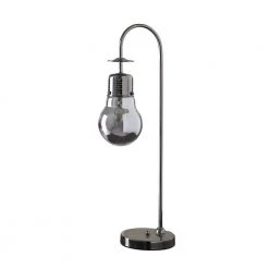 29 in. Black Chrome Metal Adan Edison Restorative Glass LED Downbridge Table Lamp by ORE International