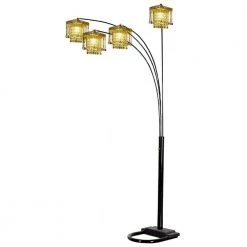 84 in. Black 5-Arm Arch Floor Lamp by ORE International