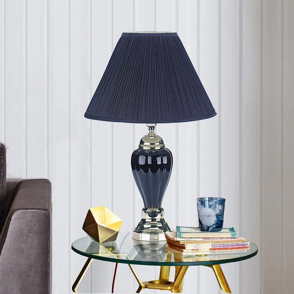 27 in. Ceramic Black Table Lamp by ORE International 4 27 in. Ceramic Black Table Lamp by ORE International - Image 2