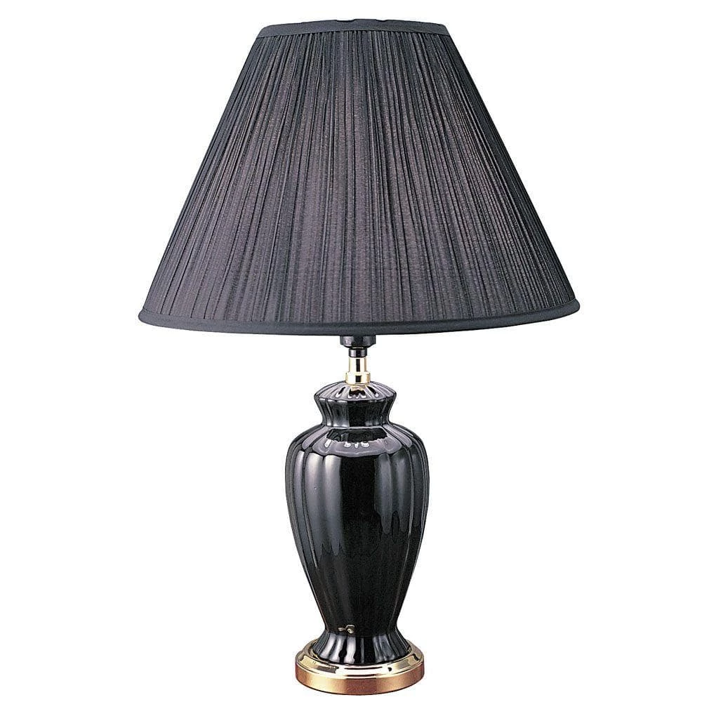 26 in. Black Ceramic Table Lamp by ORE International 3 26 in. Black Ceramic Table Lamp by ORE International