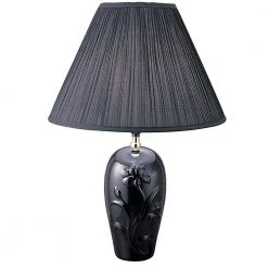 26 in. Ceramic Table Lamp in Black by ORE International