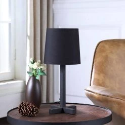 16.5 in. June Black Metal Cross-Legged Table Lamp by ORE International -Armacost Lighting Shop black ore international table lamps hbl2109b 1f 1000