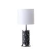 24 in. Jon Chrome Bohemian Black Glass Mosaic Modern Pillar Table Lamp by ORE International -Armacost Lighting Shop black ore international table lamps hbl2117 64 1000