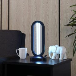 16 in. UV Sterilized Black Oval Table Lamp with Remote Control by ORE International -Armacost Lighting Shop black ore international table lamps hbl2525 1f 1000