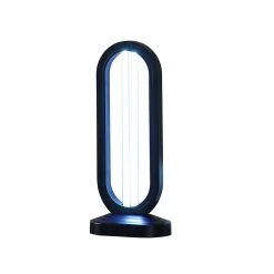 16 in. UV Sterilized Black Oval Table Lamp with Remote Control by ORE International -Armacost Lighting Shop black ore international table lamps hbl2525 c3 1000