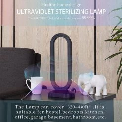 16 in. UV Sterilized Black Oval Table Lamp with Remote Control by ORE International -Armacost Lighting Shop black ore international table lamps hbl2525 fa 1000