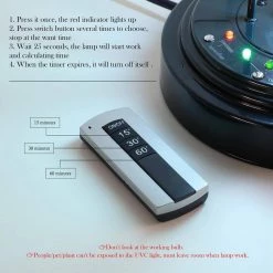 24 in. UV Sterilized Black Metal Table Lamp with Remote Control by ORE International -Armacost Lighting Shop black ore international table lamps hbl2526 31 1000