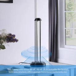 24 in. UV Sterilized Black Metal Table Lamp with Remote Control by ORE International -Armacost Lighting Shop black ore international table lamps hbl2526 76 1000