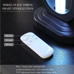 16 in. UV Sterilized Black Semi Oval Table Lamp with Remote Control by ORE International -Armacost Lighting Shop black ore international table lamps hbl2528 31 1000