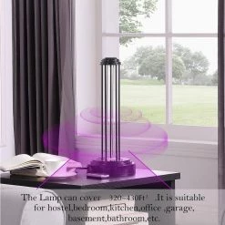 18.75 in. Black Metal UV Sterilized Table Lamp with Remote Control by ORE International -Armacost Lighting Shop black ore international table lamps hbl2529 fa 1000