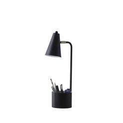 19.5 in. Student Black Metal Task Desk Lamp with Organizer by ORE International