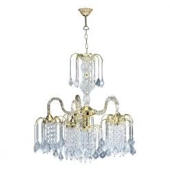 25 in. 4-Light Polished Brass Finish Chandelier by ORE International