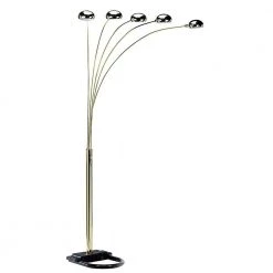 84 in. H Polish Brass 5-Arms Arch Floor Lamp by ORE International