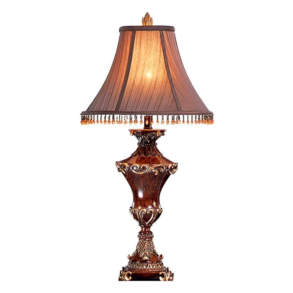 32 in. Resemble Bronze Wood Table Lamp by ORE International 3 32 in. Resemble Bronze Wood Table Lamp by ORE International