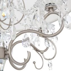 21 in. 6-Light Brush Silver Candelabra Crystal Chandelier by ORE International -Armacost Lighting Shop brush silver ore international chandeliers k 5109hb 1d 1000