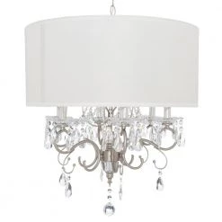 21 in. 6-Light Brush Silver Candelabra Crystal Chandelier by ORE International -Armacost Lighting Shop brush silver ore international chandeliers k 5109hb 40 1000