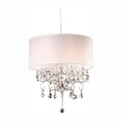 21 in. 6-Light Brush Silver Candelabra Crystal Chandelier by ORE International