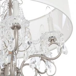 21 in. 6-Light Brush Silver Candelabra Crystal Chandelier by ORE International -Armacost Lighting Shop brush silver ore international chandeliers k 5109hb 66 1000