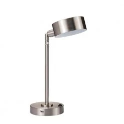 15 in. Cambert Brush Silver LED Table Lamp with Usb Port by ORE International
