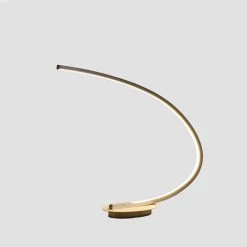 16 in. Eli Brushed Nickel LED Arc Tube Table Lamp by ORE International -Armacost Lighting Shop brushed nickel ore international table lamps hbl2308b fa 1000