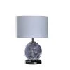 20.5 in. Athena Brushed Nickel Silver Glass LED Plasma Mid-Century Metal Table Lamp by ORE International -Armacost Lighting Shop brushed nickel silver ore international table lamps hbl2561 64 1000