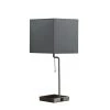 21.5 in. Aston Brushed Silver Square Table Lamp with Charging Station by ORE International