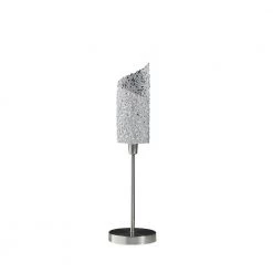 22 in. Brush Silver Aldo Upright Concave Aluminum Table Lamp by ORE International