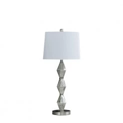 Emil Moderne 29 .5 in. Brushed Silver Table Lamp by ORE International