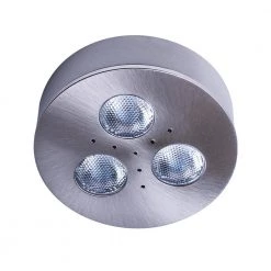Pro-Grade Dimmable LED Brushed Steel Puck Light/Recessed Downlight Warm White by Armacost Lighting