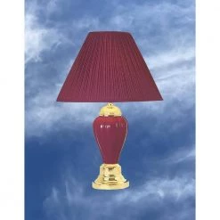 27 in. Burgundy Ceramic Table Lamp by ORE International -Armacost Lighting Shop burgundy ore international table lamps 6117bgb 4f 1000